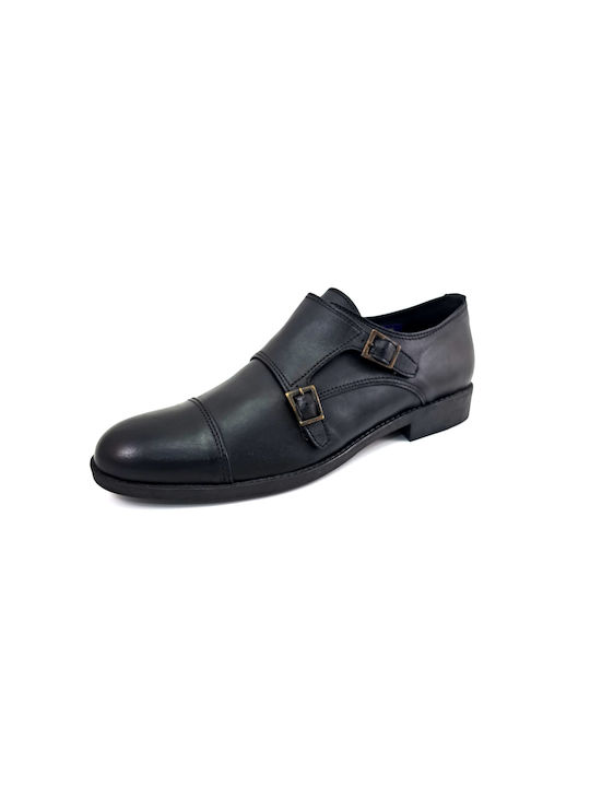 Men's Leather Loafers Black - Black