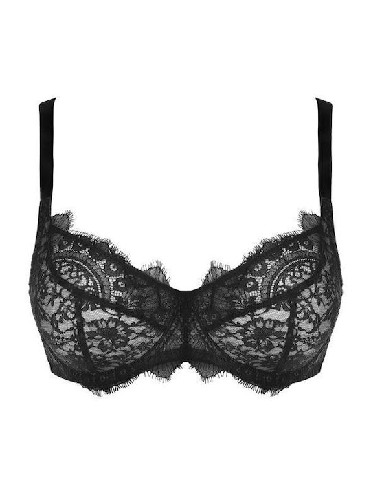 Bra with underwire for large breasts black