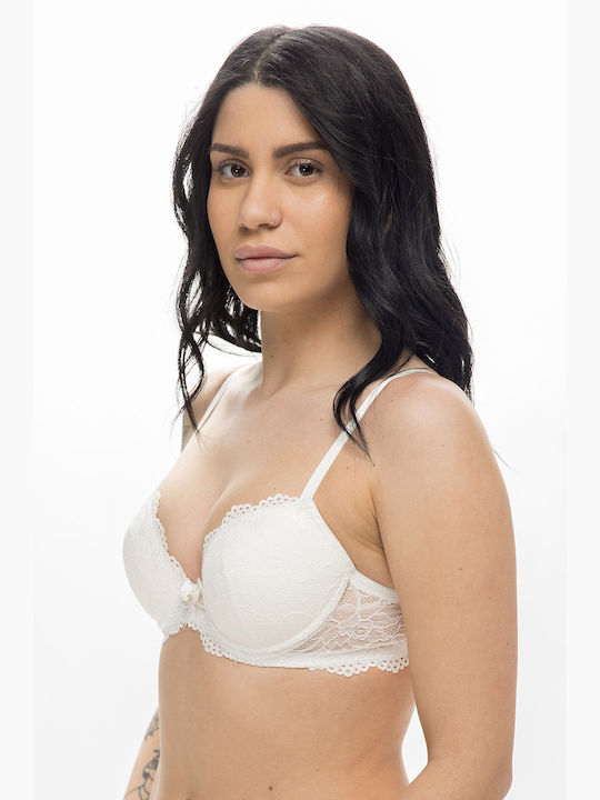 Women's Push Up Bra with Lace (B Cup)-33-5350 Ivory