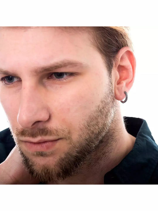 Oxzen Men's Earrings Hoops made of Steel Gold Plated
