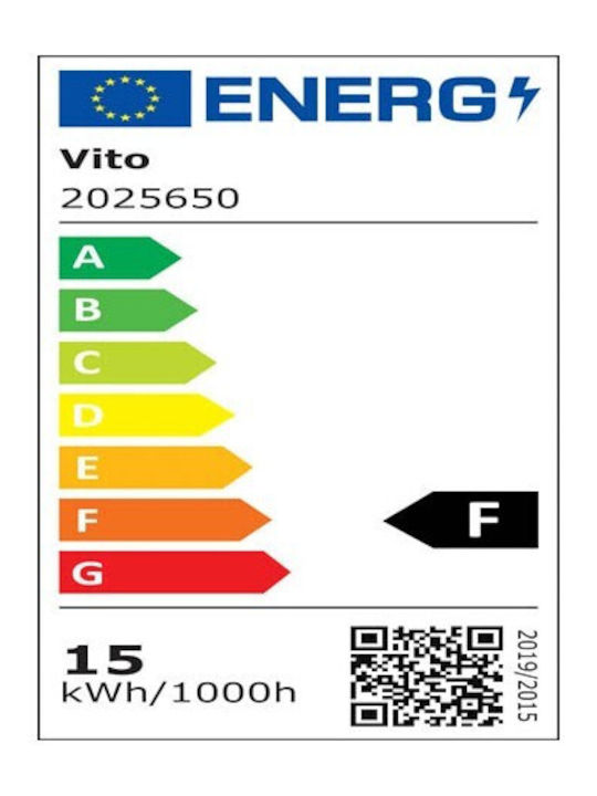Vito Επιτοίχια Εξωτερική Πλαφονιέρα LED IP65 15W με Φυσικό Λευκό Φως 21.5x5.9x5.9εκ.
