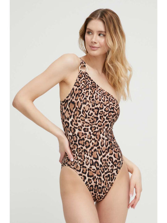 Costum De Baie Întreg Cu Pe Un Umăr Animal Print Animal Print
