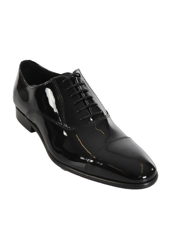 MARCO FERRETTI PATENT PATENT PATENT PATENT BLACK LACE-UP SHOES