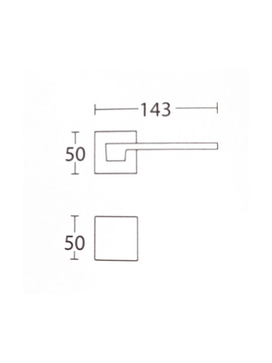 Rosetta Knob N1535 Nichel mat 143mm piesă stânga pentru ușa din față