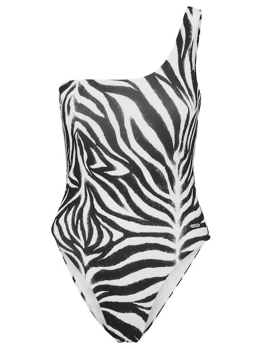 Savanna One Piece Swimsuit With One Shoulder Animal Print
