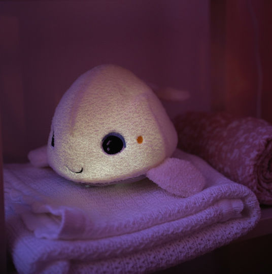 Pabobo Παιχνίδι Ύπνου Beluga Whale από Ύφασμα με Λευκούς Ήχους, Μουσική, Φως και Αισθητήρα Κλάματος για Νεογέννητα