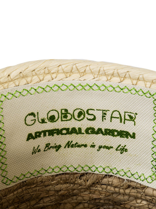 GloboStar MYKONOS Übertopf Makramee Beige mit Gestell 25x25x19εκ.