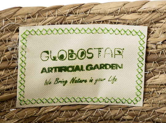 GloboStar TINOS Ghiveci Din paie Bej 30x30x27εκ.