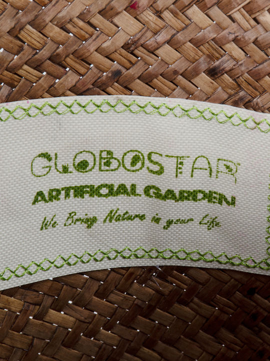 GloboStar Artificial Garden Skiathos Κασπώ Ψάθινο Καφέ με Βάση 24x24x24εκ.