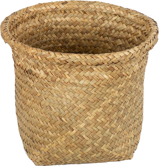 GloboStar Cecilia Übertopf Korbweide Beige mit Gestell 24x24x24εκ.