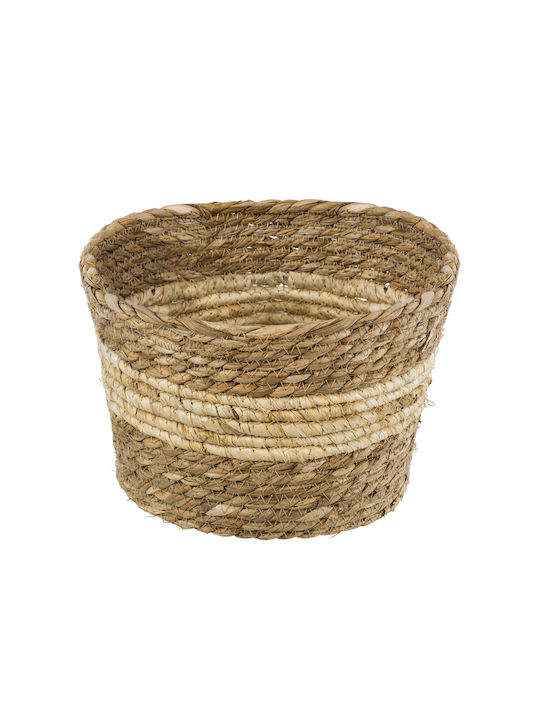 GloboStar KYTHIRA Planter Wicker Beige 22x22x15cm.