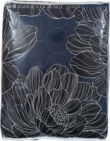 Charalambidis Textiles Далия Покривало Кингсайз от Памук & Полиестер Син 220x230см