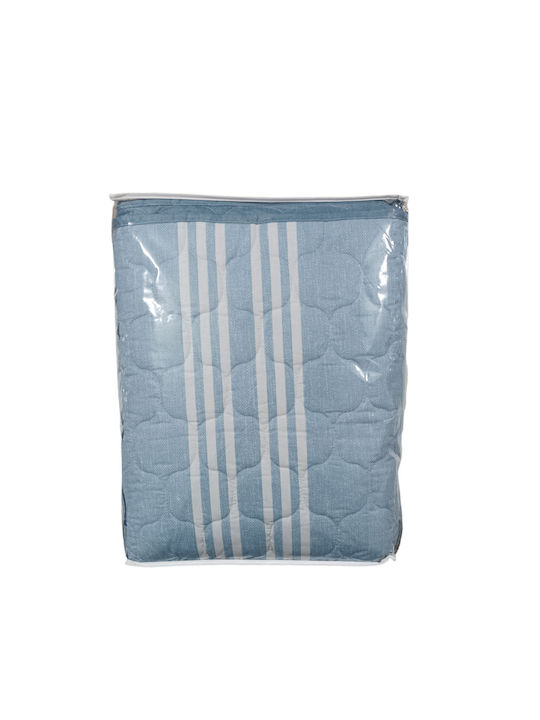 Charalambidis Textiles Πυξίδα Κουβερλί Υπέρδιπλο από Βαμβάκι & Πολυεστέρα Μπλε 220x230cm