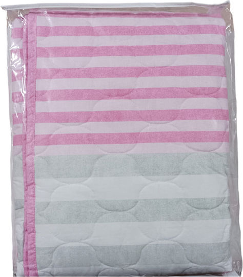 Charalambidis Textiles Iris Tagesdecke Einzelbett aus Baumwolle & Polyester Rosa 160x230cm