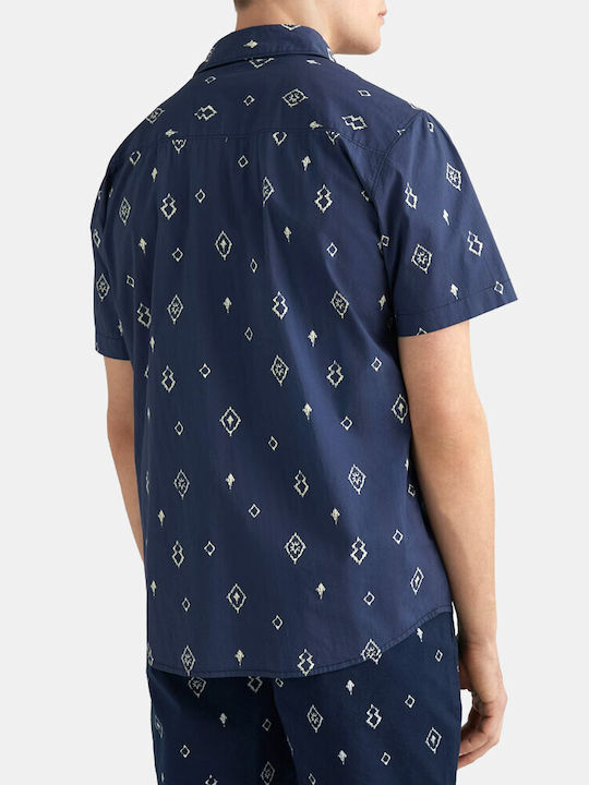 O'neill Men's Shirt Short Sleeve Cotton Navy Blue