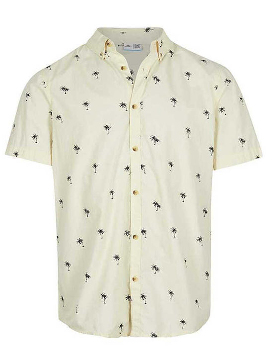 Kurzärmlig Baumwolle Hemd Beige