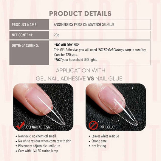 κόλλα Gel Νυχιών Μαύρο 20gr