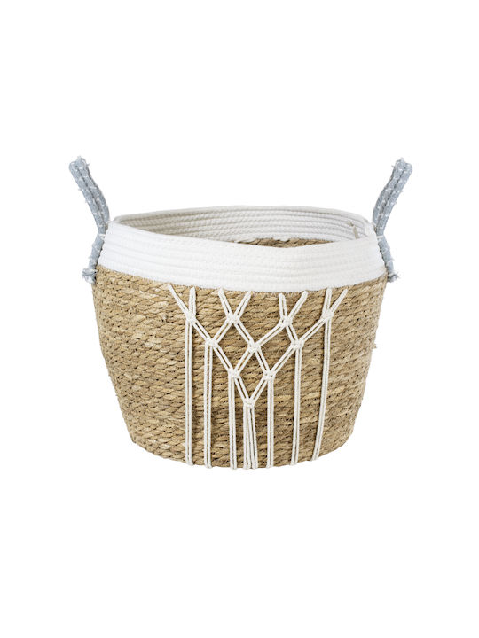 GloboStar Artificial Garden Sardinia Planter Macrame Beige with Stand 25x25x20cm.
