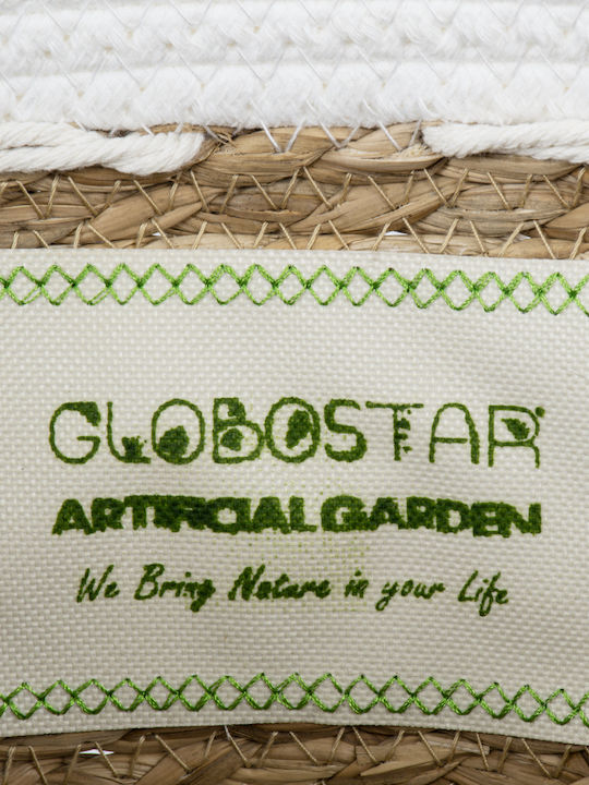 GloboStar Artificial Garden Sardinia Planter Macrame Beige with Stand 25x25x20cm.
