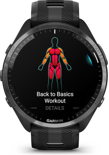 Garmin Forerunner 965 Titanium 47mm Waterproof Smartwatch with Heart Rate Monitor (Black/Powder Grey)