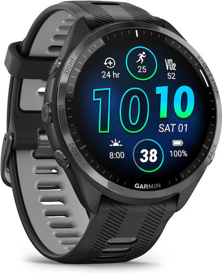 Garmin Forerunner 965 Titanium 47mm Waterproof Smartwatch with Heart Rate Monitor (Black/Powder Grey)