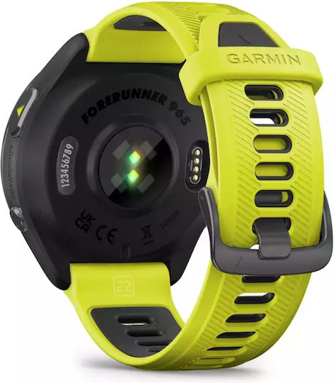 Garmin Forerunner 965 Titanium 47mm Waterproof Smartwatch with Heart Rate Monitor (Yellow)