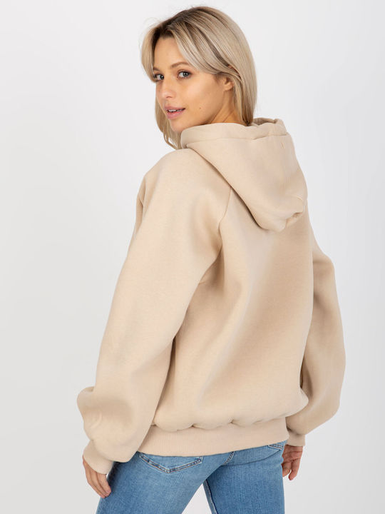 Ex Moda Women's Hooded Sweatshirt Beige