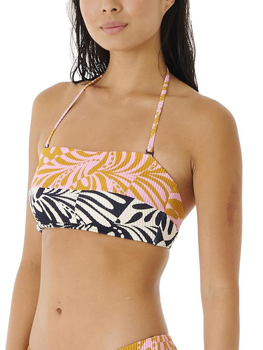 Afterglow Swirl Strapless Bikini Top Ροζ