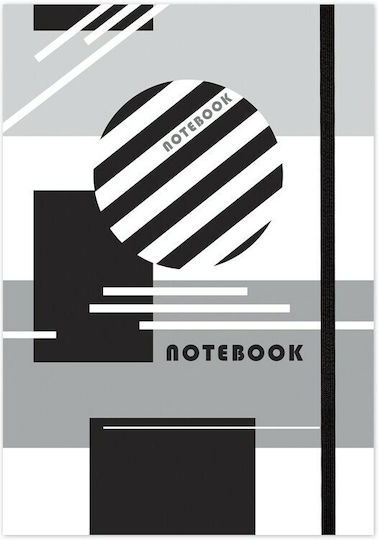 adBook Structural Блокнот 96 Листа A5 с Бели Страници и Ластик Сив