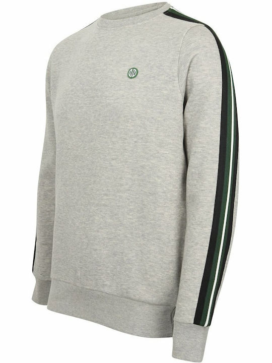 Nordam Falley Crew Neck Sweatshirt with Striped Tape Detail Sleeves 1D13143 - Light Grey