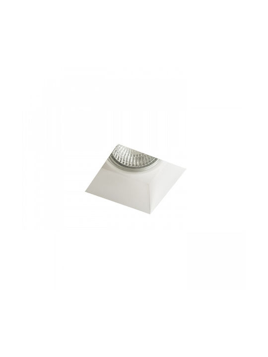 Rendl Light Studio Φωτιστικό Οροφής Γύψος QUO SQ I Rendl Τετράγωνο Γύψινο Χωνευτό Σποτ με Ντουί GU10 Λευκό 1τμχ