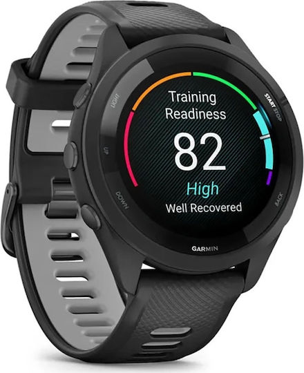 Garmin Forerunner 265 46mm Waterproof Smartwatch with Heart Rate Monitor (Black/Powder Gray)