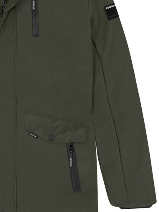 Rebase Herren Winter Jacke Lässig Khaki