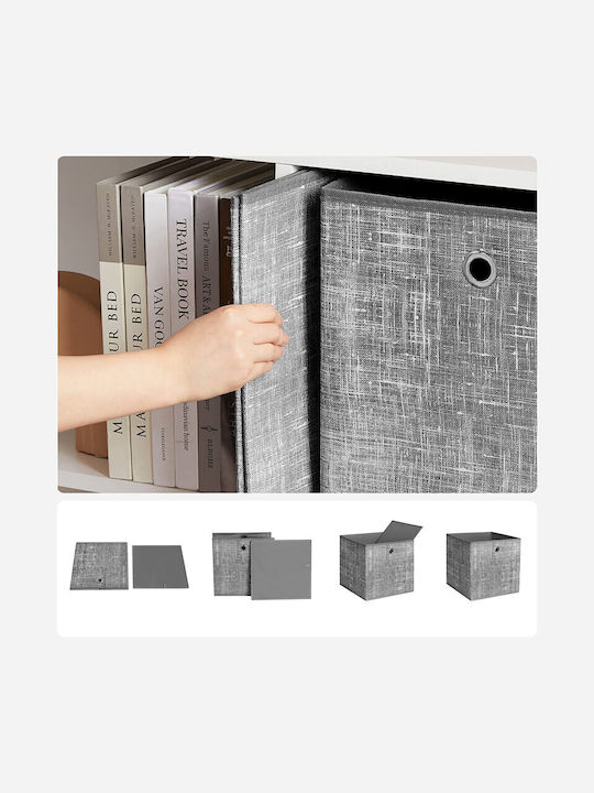 Songmics Fabric Storage Box with Lid Gray 30x30x30cm 6pcs