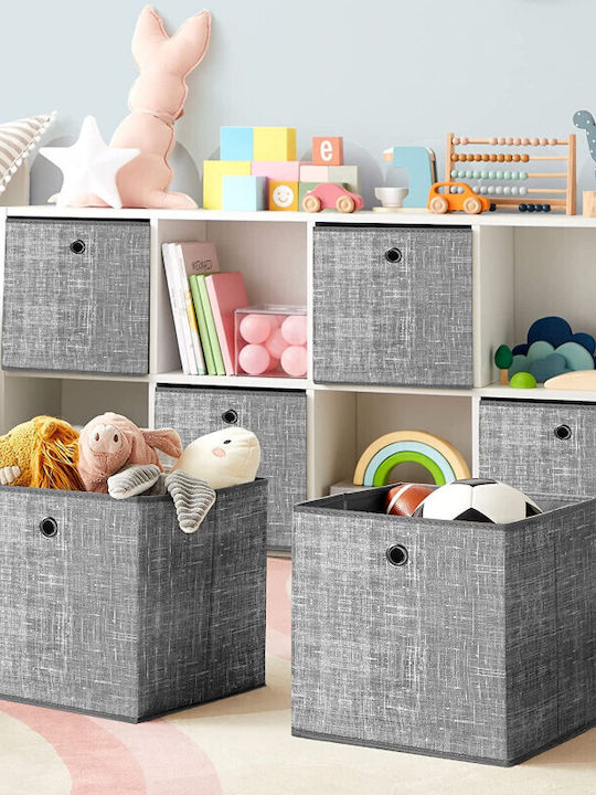 Songmics Fabric Storage Box with Lid Gray 30x30x30cm 6pcs