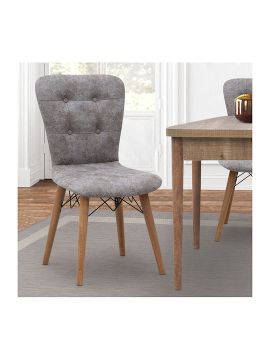 Palmira Dining Room Fabric Chair Gray 47x44x88cm