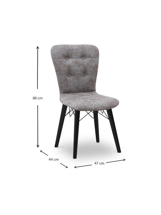 Palmira Dining Room Fabric Chair Gray 47x44x88cm