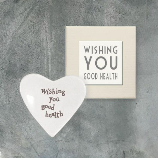 Synchronia Διακοσμητική Καρδιά Wishing you Good Health από Κεραμικό Υλικό 5.5x2x5cm