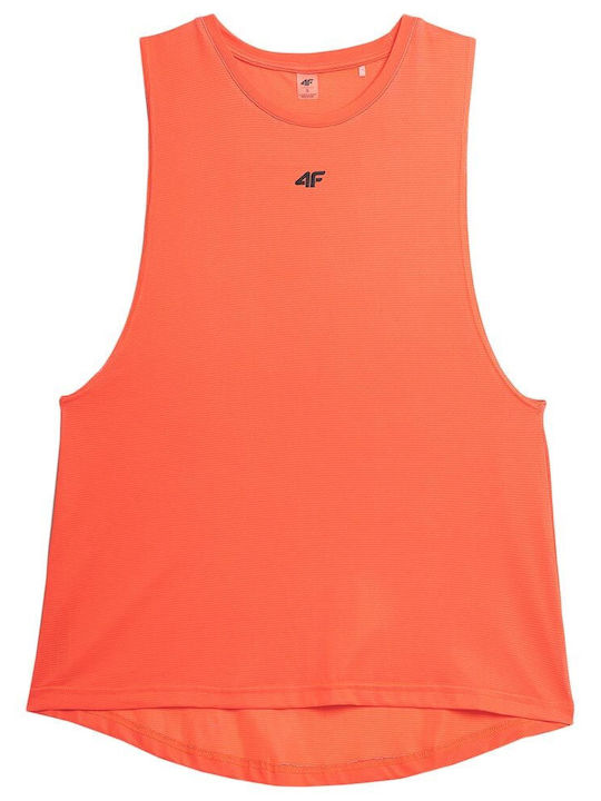 4F Damen Sportliches Bluse Ärmellos Orange