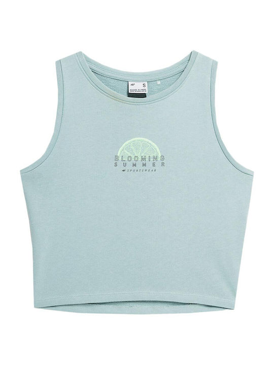 4F Women's Athletic Crop Top Sleeveless Turquoise