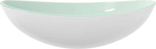 vidaXL Надеждна мивка Стъкло 54.5x35x15.5см Бял