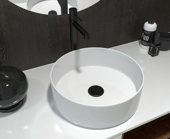 Soncera Slik 04 Επικαθήμενος Νιπτήρας Πορσελάνης 40.5x40.5x14cm Λευκός