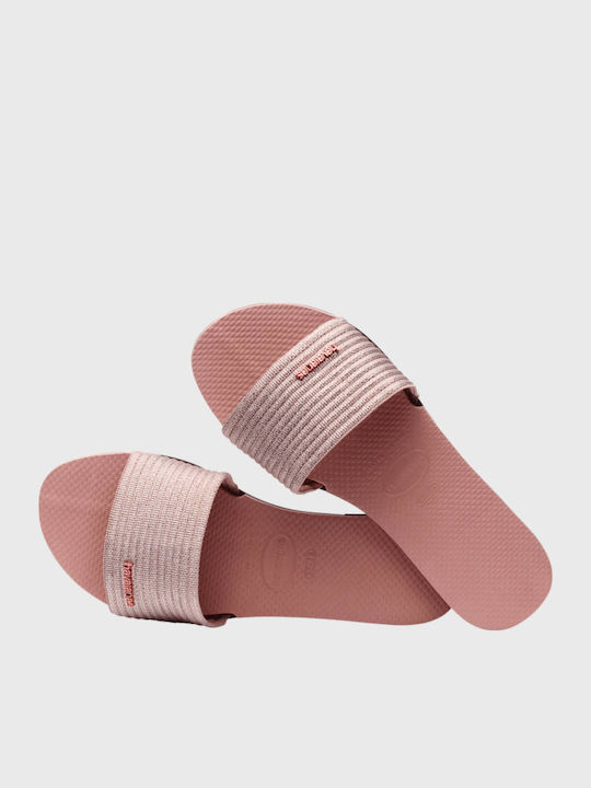 You Malta Metallic Slides in Pink Color