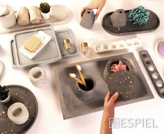 Espiel Rectangular Concrete Decorative Platter Blue 35x18x2cm