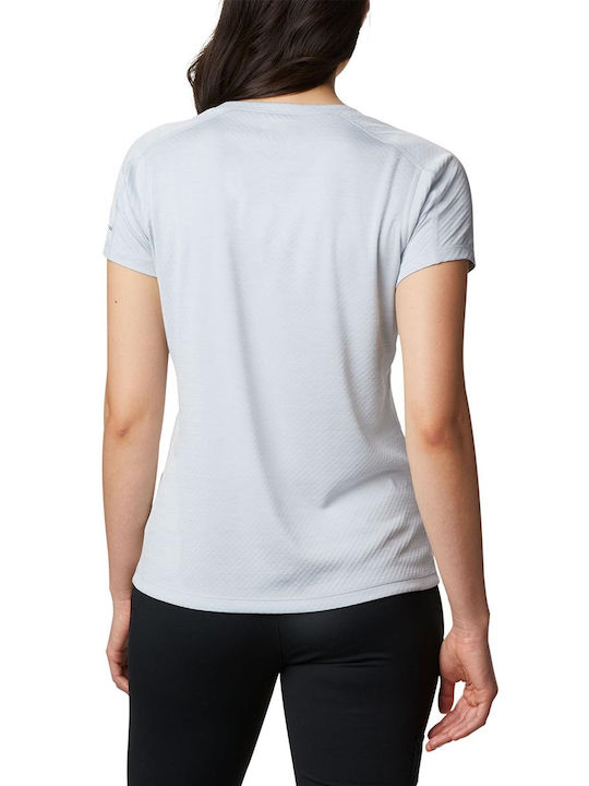 Columbia Zero Rules Γυναικείο Αθλητικό T-shirt με V Λαιμόκοψη Γκρι