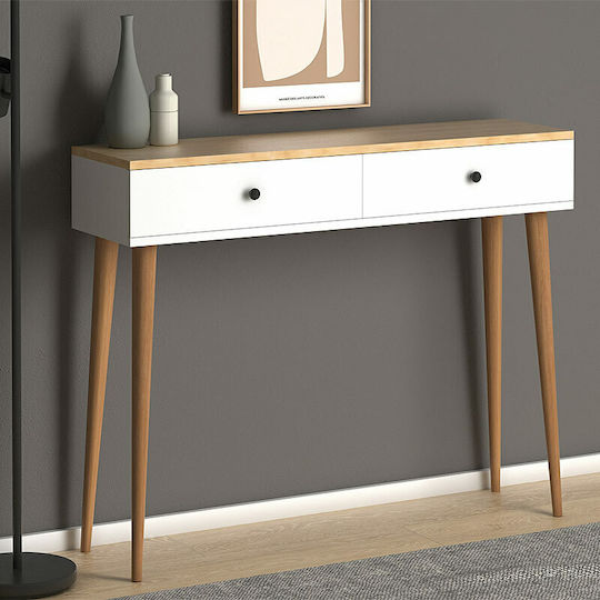 Alis Конзолна маса Дървена Pine / White Д110xШ29xВ88cm