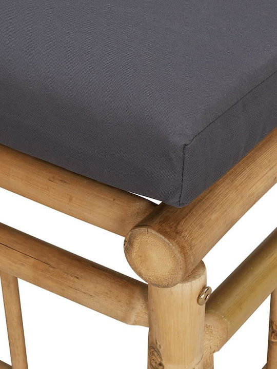 Two-Seater Sofa Outdoor Bamboo with Pillows 130x65x65cm