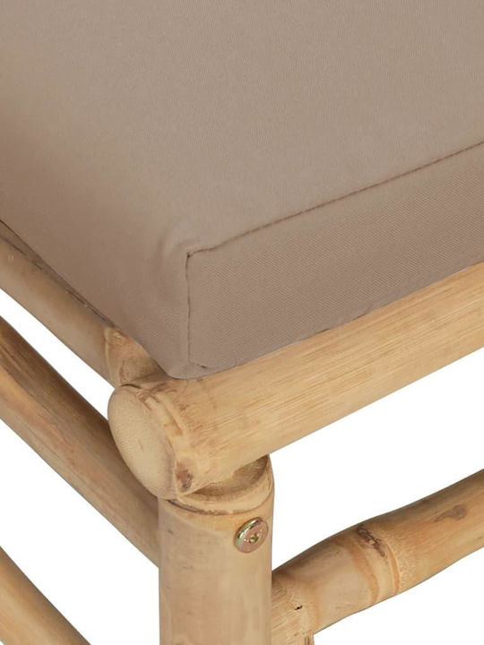 Two-Seater Sofa Outdoor Bamboo with Pillows 110x69x65cm