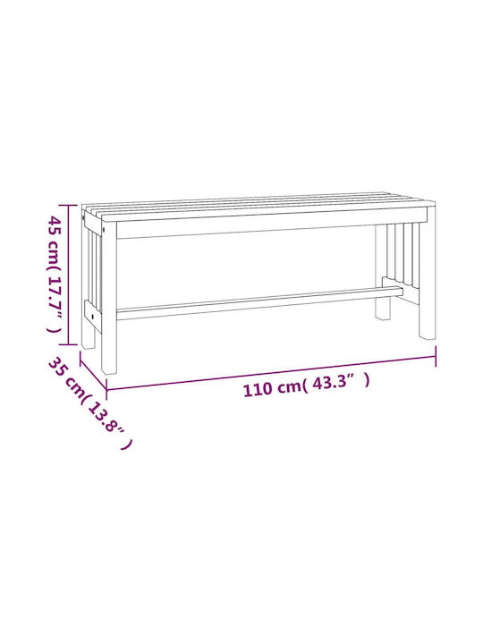 Bench Outdoor Wooden 110x35x45cm