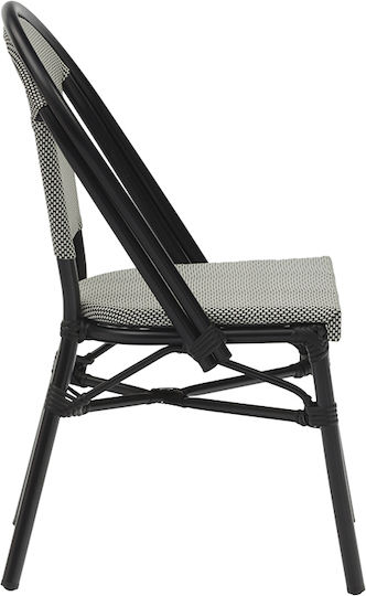 Scaun de exterior Aluminiu Paris White / Black 44x63x88cm